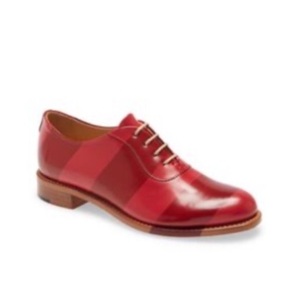 The Office of Angela Scott - Mr. Smith Garnet Striped Shoes Oxfords 42 - Picture 3 of 9